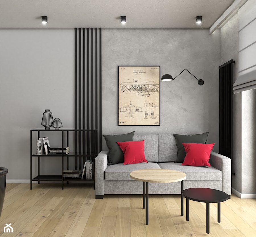 Industrialne mieszkanie dla singla - Salon, styl industrialny - zdjęcie od VINSO Projektowanie Wnętrz
