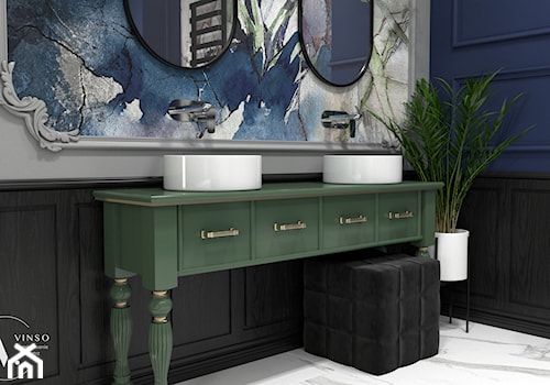 Elegancka łazienka w stylu art deco - Łazienka, styl glamour - zdjęcie od VINSO Projektowanie Wnętrz