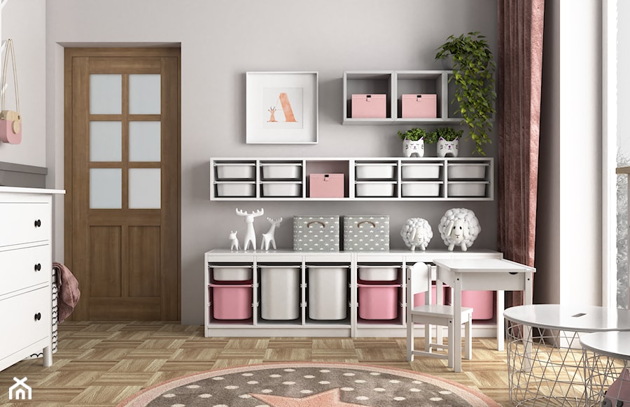 Różowy pokój dla małej dziewczynki - Pokój dziecka, styl skandynawski - zdjęcie od VINSO Projektowanie Wnętrz