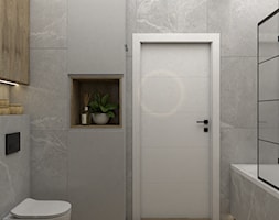 Skandynawska łazienka z czarnymi dodatkami - Łazienka, styl skandynawski - zdjęcie od VINSO Projektowanie Wnętrz - Homebook