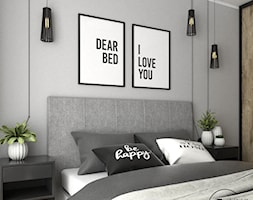 Nowoczesna sypialnia w szarościach - Sypialnia, styl nowoczesny - zdjęcie od VINSO Projektowanie Wnętrz - Homebook