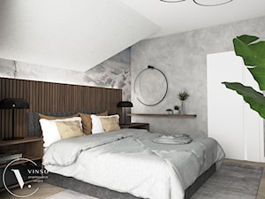 Elegancka sypialnia w 2 wersjach - Sypialnia, styl nowoczesny - zdjęcie od VINSO Projektowanie Wnętrz