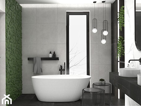Aranżacje wnętrz - Łazienka: Minimalistyczna łazienka z zieloną ścianą - Łazienka, styl minimalistyczny - VINSO Projektowanie Wnętrz. Przeglądaj, dodawaj i zapisuj najlepsze zdjęcia, pomysły i inspiracje designerskie. W bazie mamy już prawie milion fotografii!