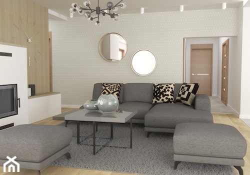 Projekt domu w Skawinie - Salon, styl nowoczesny - zdjęcie od VINSO Projektowanie Wnętrz