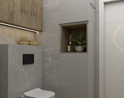 Skandynawska łazienka z czarnymi dodatkami - Łazienka, styl skandynawski - zdjęcie od VINSO Projektowanie Wnętrz - Homebook