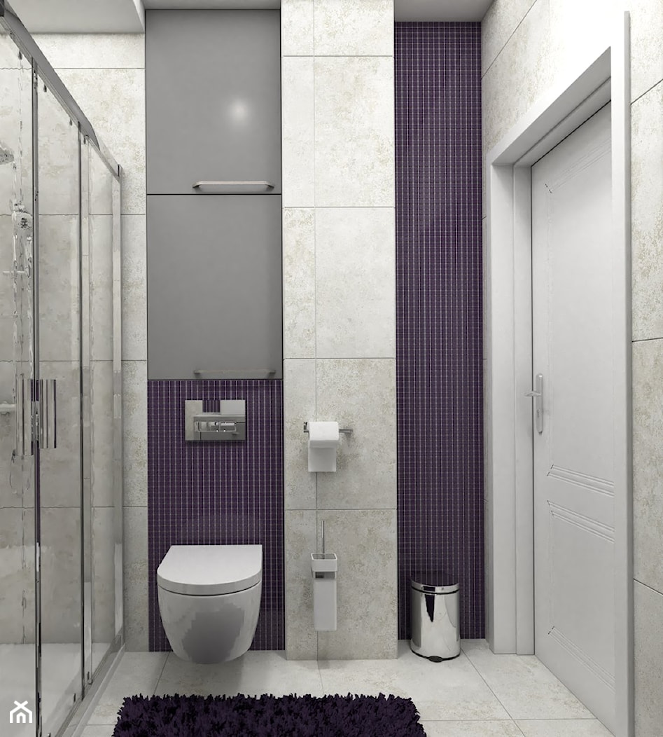 Kobiece mieszkanie z fioletowym akcentem - Łazienka, styl nowoczesny - zdjęcie od VINSO Projektowanie Wnętrz - Homebook