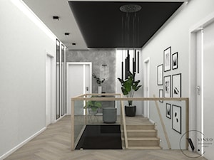 Koncepcja nowoczesnego holu w czarno- białej kolorystyce - Hol / przedpokój, styl nowoczesny - zdjęcie od VINSO Projektowanie Wnętrz
