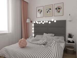 Mieszkanie 50 m2 w Krakowie - Mała beżowa sypialnia - zdjęcie od VINSO Projektowanie Wnętrz