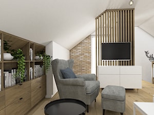 Skandynawski salon wypoczynkowy na poddaszu - Salon, styl skandynawski - zdjęcie od VINSO Projektowanie Wnętrz
