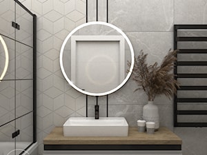 Skandynawska łazienka z czarnymi dodatkami - Łazienka, styl skandynawski - zdjęcie od VINSO Projektowanie Wnętrz