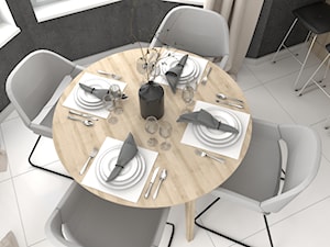 Dom w Woli Rzędzińskiej - Średnia czarna jadalnia w kuchni, styl nowoczesny - zdjęcie od VINSO Projektowanie Wnętrz