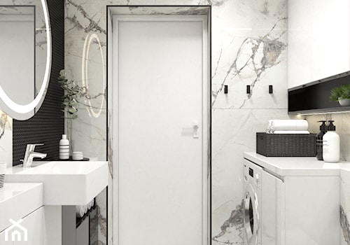 Elegancka łazienka w czarno-białej kolorystyce - Łazienka, styl nowoczesny - zdjęcie od VINSO Projektowanie Wnętrz