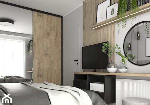 Nowoczesna sypialnia w szarościach - Sypialnia, styl nowoczesny - zdjęcie od VINSO Projektowanie Wnętrz