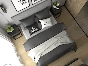 Nowoczesna sypialnia w szarościach - Sypialnia, styl nowoczesny - zdjęcie od VINSO Projektowanie Wnętrz
