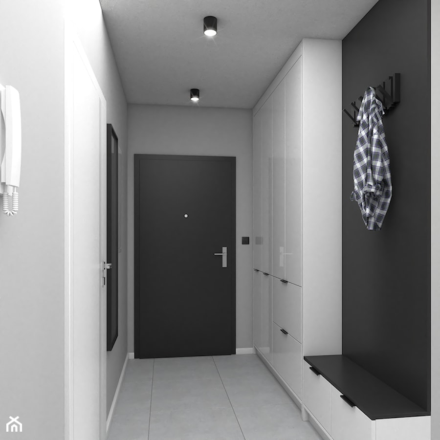 Industrialne mieszkanie dla singla - Hol / przedpokój, styl nowoczesny - zdjęcie od VINSO Projektowanie Wnętrz
