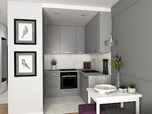 Kobiece mieszkanie z fioletowym akcentem - Kuchnia, styl glamour - zdjęcie od VINSO Projektowanie Wnętrz