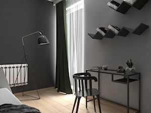 Mieszkanie na wynajem w Krakowie - Średni czarny szary pokój dziecka dla nastolatka dla chłopca dla dziewczynki, styl nowoczesny - zdjęcie od VINSO Projektowanie Wnętrz