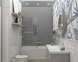 Łazienka z tapetą - Łazienka, styl skandynawski - zdjęcie od VINSO Projektowanie Wnętrz - Homebook