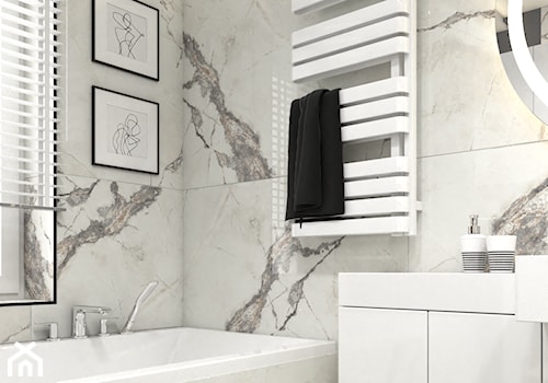 Elegancka łazienka w czarno-białej kolorystyce - Łazienka, styl nowoczesny - zdjęcie od VINSO Projektowanie Wnętrz
