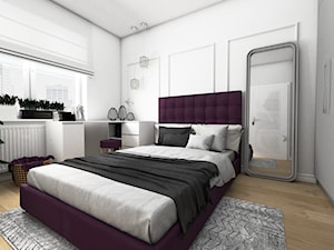 Kobiece mieszkanie z fioletowym akcentem - Sypialnia, styl glamour - zdjęcie od VINSO Projektowanie Wnętrz