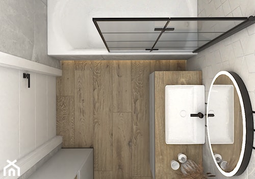 Skandynawska łazienka z czarnymi dodatkami - Łazienka, styl skandynawski - zdjęcie od VINSO Projektowanie Wnętrz