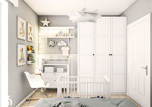 Mała szara sypialnia, styl skandynawski - zdjęcie od Szlachta Pracownia Projektowa