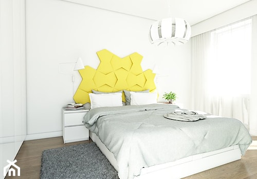 Średnia biała sypialnia, styl nowoczesny - zdjęcie od Szlachta Pracownia Projektowa