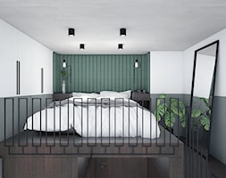 Wrocławski Szyk - Mała biała szara sypialnia na poddaszu, styl nowoczesny - zdjęcie od Szlachta Pracownia Projektowa - Homebook