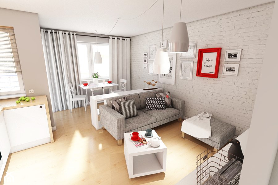 Aranżacja mieszkania, Gdańsk - Łostowice - Salon - zdjęcie od Szlachta Pracownia Projektowa