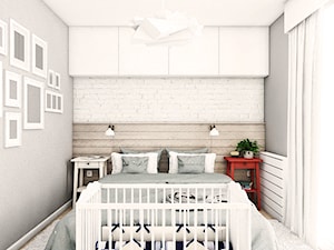 Średnia biała szara sypialnia, styl skandynawski - zdjęcie od Szlachta Pracownia Projektowa