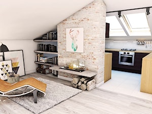 Metamorfoza mieszkania w Chojnicach - Średni salon z kuchnią, styl rustykalny - zdjęcie od Szlachta Pracownia Projektowa