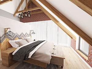 Aranżacja wnętrza domu w Konarzynkach - Średnia sypialnia na poddaszu, styl vintage - zdjęcie od Szlachta Pracownia Projektowa