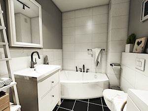 Aranżacja mieszkania, Gdańsk - Łostowice - Średnia łazienka, styl vintage - zdjęcie od Szlachta Pracownia Projektowa