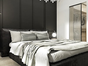 KRAKÓW_49m2 - Średnia biała czarna sypialnia, styl nowoczesny - zdjęcie od 91m2 Architektura Wnętrz