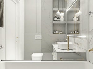 MIESZKANIE K. LUBLINA - Średnia bez okna z lustrem łazienka, styl tradycyjny - zdjęcie od 91m2 Architektura Wnętrz