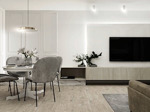 WARSZAWA_52m2 - Średnia biała jadalnia w salonie, styl minimalistyczny - zdjęcie od 91m2 Architektura Wnętrz