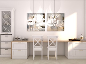 Kuchnia w stylu klasycznym - Mała otwarta biała kuchnia jednorzędowa z oknem, styl tradycyjny - zdjęcie od Inny wymiar studio projektowania wnętrz