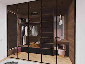 Sypialnia Millennial pink - Średnia zamknięta garderoba, styl nowoczesny - zdjęcie od Inny wymiar studio projektowania wnętrz