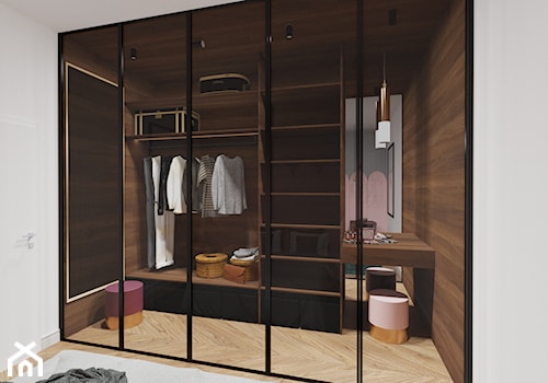 Sypialnia Millennial pink - Średnia zamknięta garderoba, styl nowoczesny - zdjęcie od Inny wymiar studio projektowania wnętrz