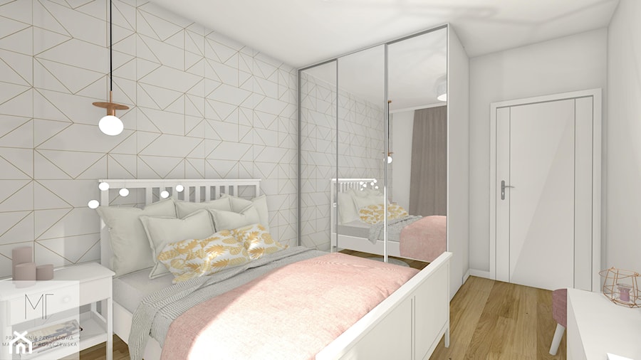 Kobiece mieszkanie - Średnia szara sypialnia - zdjęcie od Pracownia Projektowa Małgorzata Roszczewska