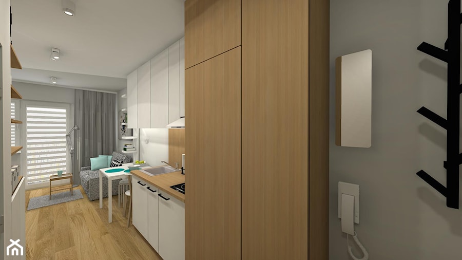 MIKRO APARTAMENT 18,50m2 - Kuchnia - zdjęcie od Pracownia Projektowa Małgorzata Roszczewska