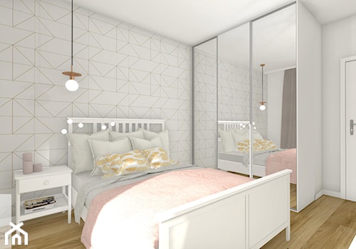 Kobiece mieszkanie - Mała szara sypialnia - zdjęcie od Pracownia Projektowa Małgorzata Roszczewska