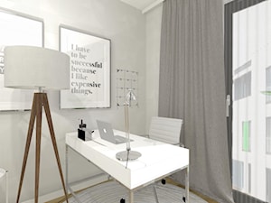 Kobiece mieszkanie - Małe szare biuro - zdjęcie od Pracownia Projektowa Małgorzata Roszczewska