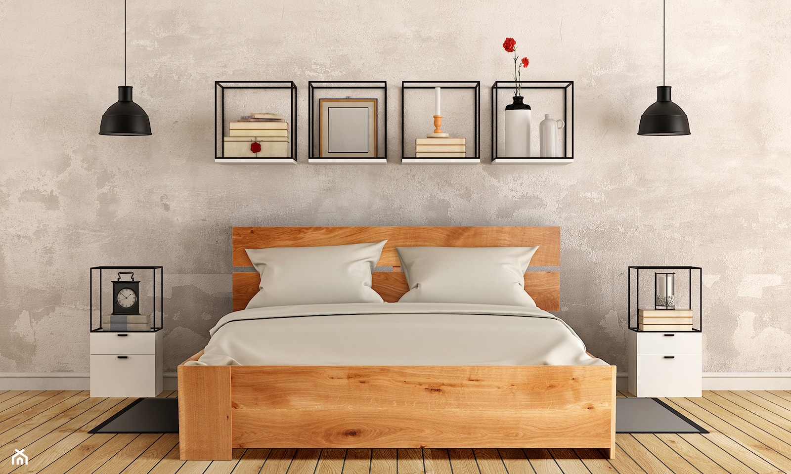 Łożko z litego dębu, jako serce minimalistycznej sypialni. - zdjęcie od konarmeble - Homebook