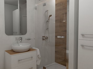 Łazienka dla gości - projekt - Mała na poddaszu bez okna z lustrem łazienka, styl nowoczesny - zdjęcie od JEDNA DRUGA