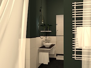 Łazienka w zieleni - projekt - Średnia bez okna z lustrem łazienka, styl tradycyjny - zdjęcie od JEDNA DRUGA
