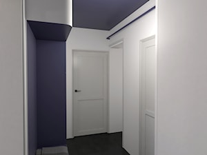 mieszkanie, Kolbudy - projekt - Średni biały niebieski hol / przedpokój, styl minimalistyczny - zdjęcie od JEDNA DRUGA