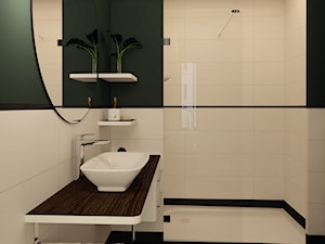 Łazienka w zieleni - projekt - Mała bez okna z lustrem łazienka, styl tradycyjny - zdjęcie od JEDNA DRUGA