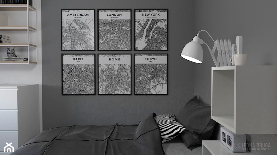 mieszkanie, Kolbudy - projekt - Sypialnia, styl nowoczesny - zdjęcie od JEDNA DRUGA