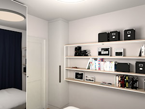 mieszkanie, Kolbudy - projekt - Mała szara sypialnia, styl minimalistyczny - zdjęcie od JEDNA DRUGA